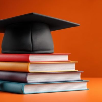 Graduation celebration university campus stylized image academic environment close-up success concept